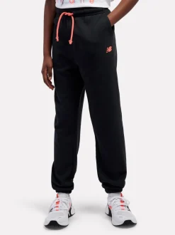 New Balance Black Stacked Logo FT Crew and Joggers Set