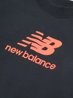 New Balance Black Stacked Logo FT Crew and Joggers Set