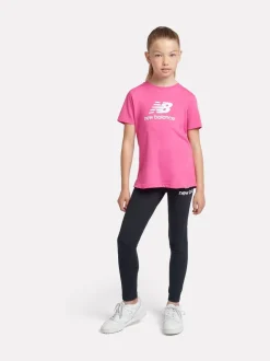 New Balance Black Stacked Logo Leggings