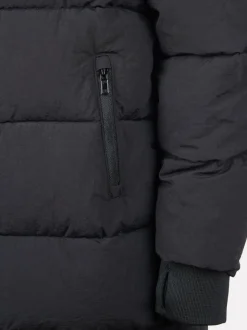 New Balance Black Wide Baffle Puffer Coat