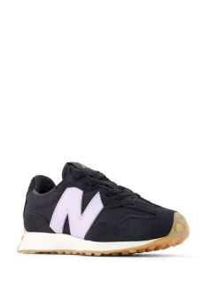 New Balance Black/Purple Girls 327 Trainers