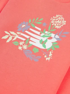 New Balance Blue Kids Floral Crew and Leggings Set