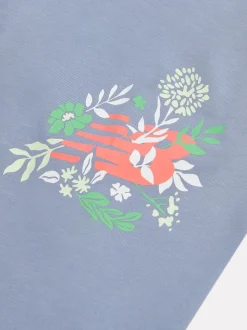 New Balance Blue Kids Floral Crew and Leggings Set