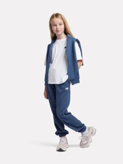 New Balance Blue Kids French Terry Small Logo Joggers