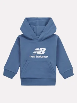 New Balance Blue Kids French Terry Stacked Logo Hoodie