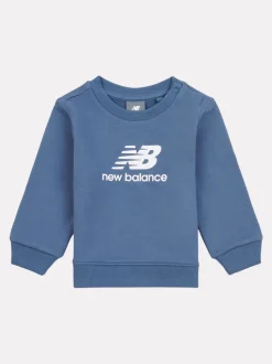 New Balance Blue Kids Stacked Logo Crew Sweatshirt