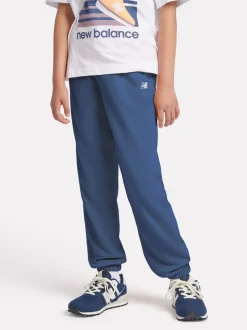 New Balance Blue Small Brush Back Logo Joggers