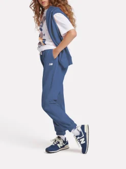 New Balance Blue Small Brush Back Logo Joggers