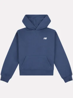 New Balance Blue Small Girls Brush Back Logo Hoodie