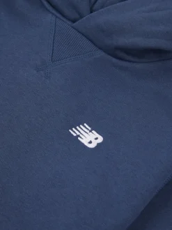 New Balance Blue Small Girls Brush Back Logo Hoodie