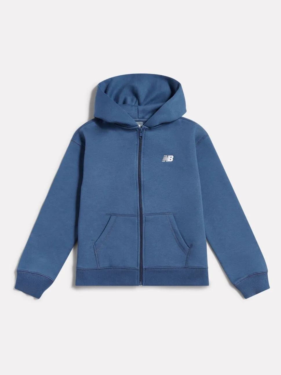 New Balance Blue Small Girls Brush Back Logo Zip Hoodie