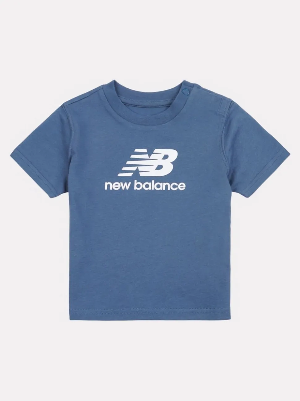 New Balance Blue Stacked Logo Cotton T-Shirt