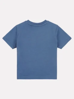 New Balance Blue Stacked Logo Cotton T-Shirt