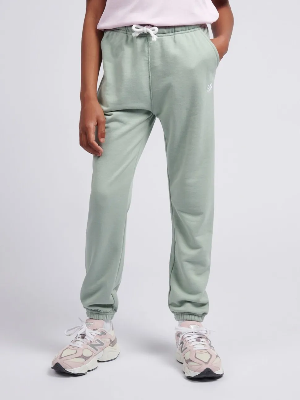 New Balance Green French Terry Small Logo Joggers