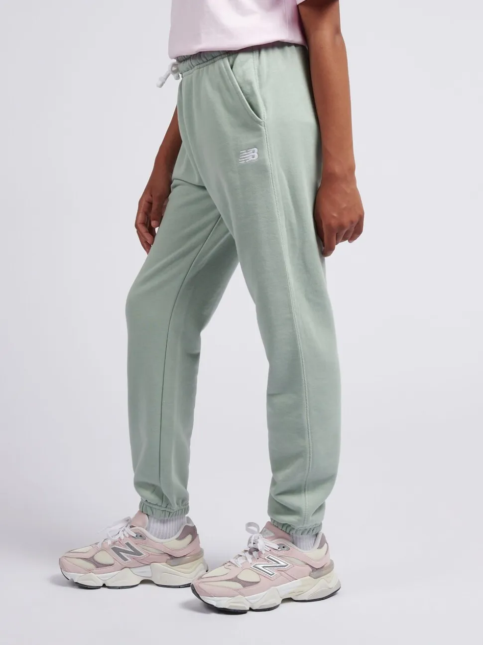 New Balance Green French Terry Small Logo Joggers