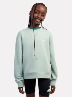 New Balance Green French Terry Small Logo Crew Sweatshirt