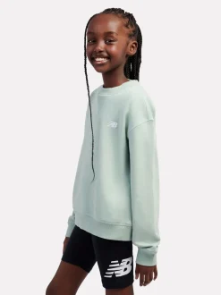 New Balance Green French Terry Small Logo Crew Sweatshirt