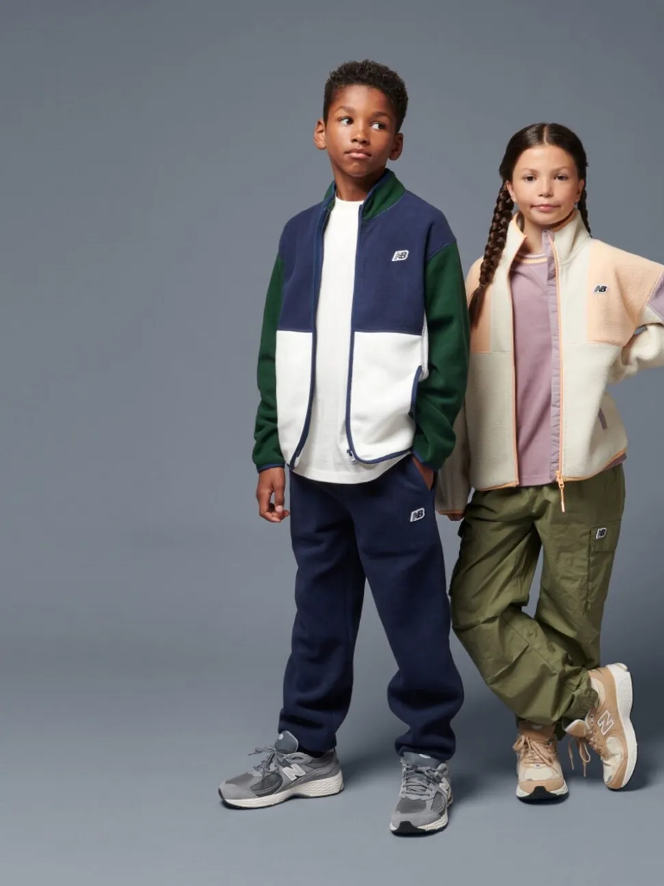 New Balance Green Girls 100% Cotton Premium Cargo Joggers