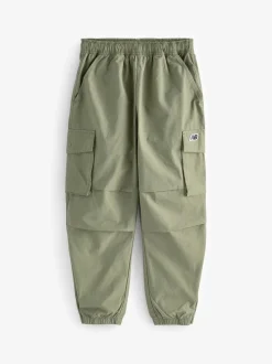 New Balance Green Girls 100% Cotton Premium Cargo Joggers