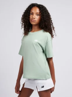 New Balance Green Kids Jersey Small Logo T-Shirt