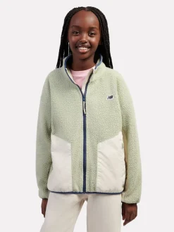 New Balance Green Premium Borg Zip Thru Funnel Fleece