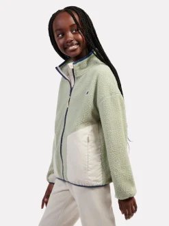 New Balance Green Premium Borg Zip Thru Funnel Fleece