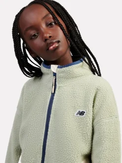 New Balance Green Premium Borg Zip Thru Funnel Fleece