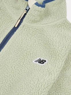 New Balance Green Premium Borg Zip Thru Funnel Fleece
