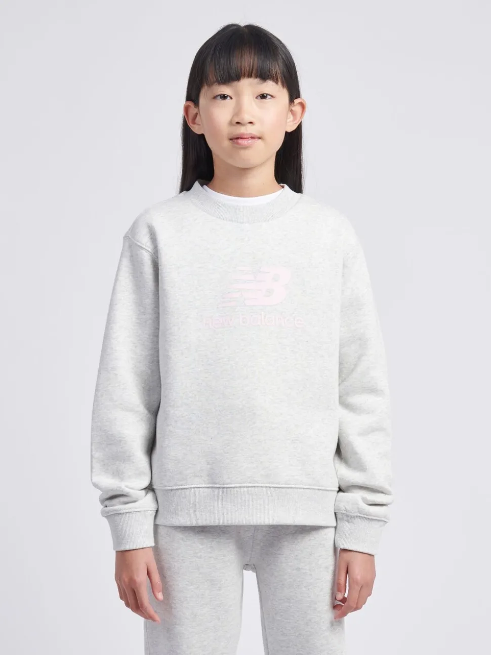 New Balance Grey Stacked Logo Sweatshirt