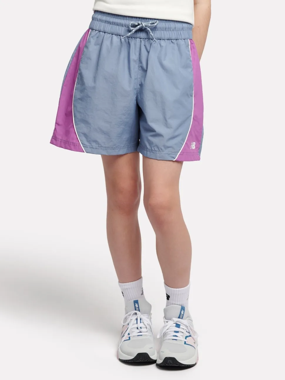 New Balance Light Blue Kids Panelled Woven Track Shorts