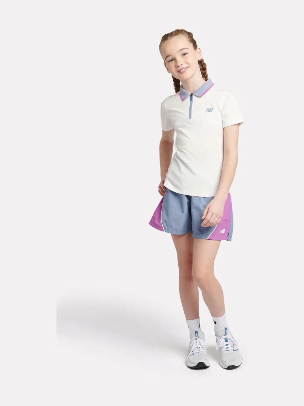 New Balance Light Blue Kids Panelled Woven Track Shorts