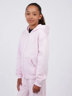 New Balance Pink Small French Terry Logo Full Zip Hoodie