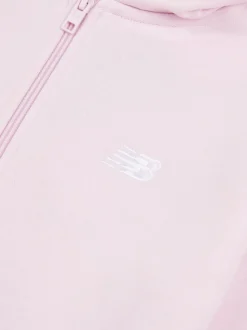 New Balance Pink Small French Terry Logo Full Zip Hoodie