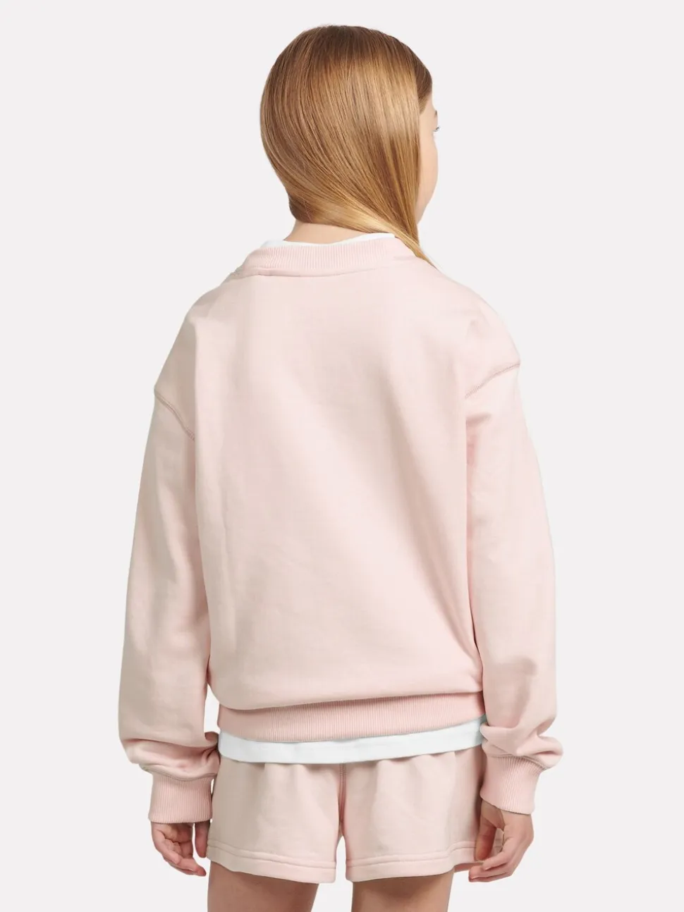 New Balance Pink Small Kids French Terry Logo Crew Sweater