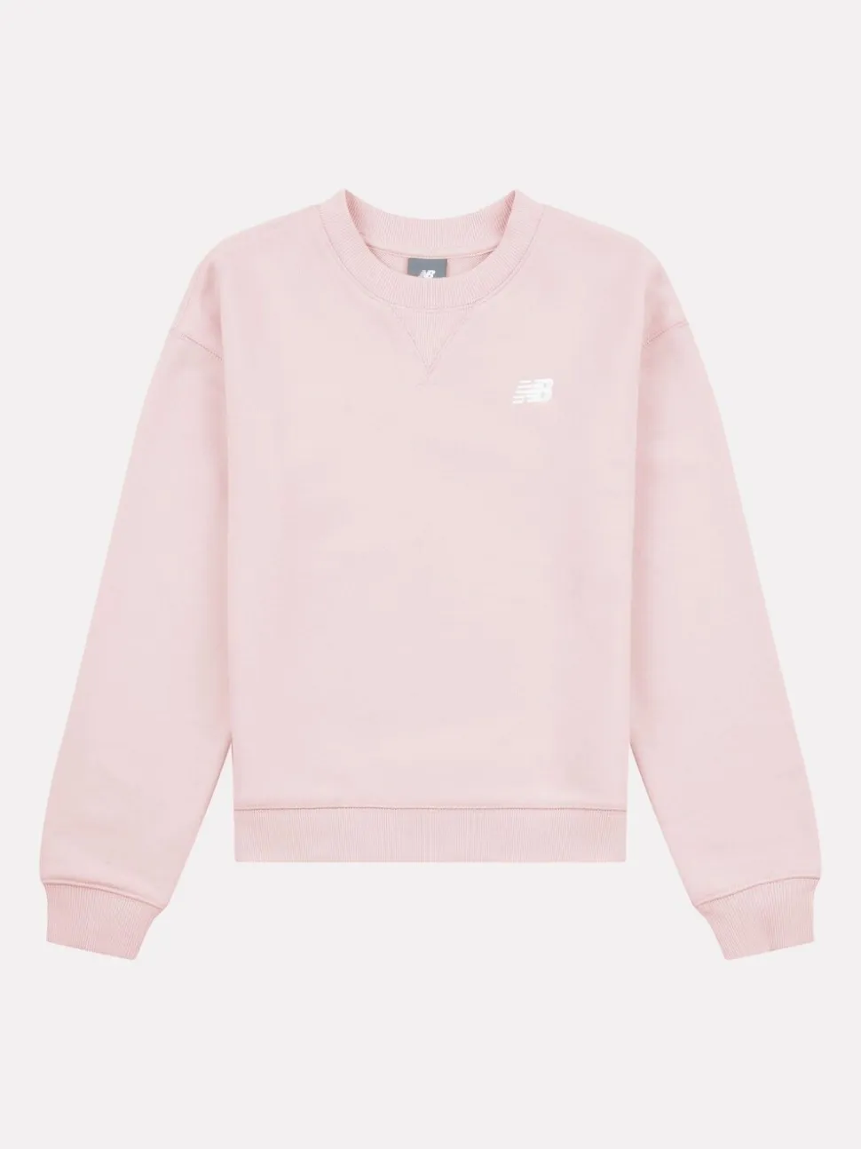 New Balance Pink Small Kids French Terry Logo Crew Sweater