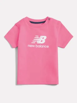 New Balance Pink Stacked Logo T-Shirt