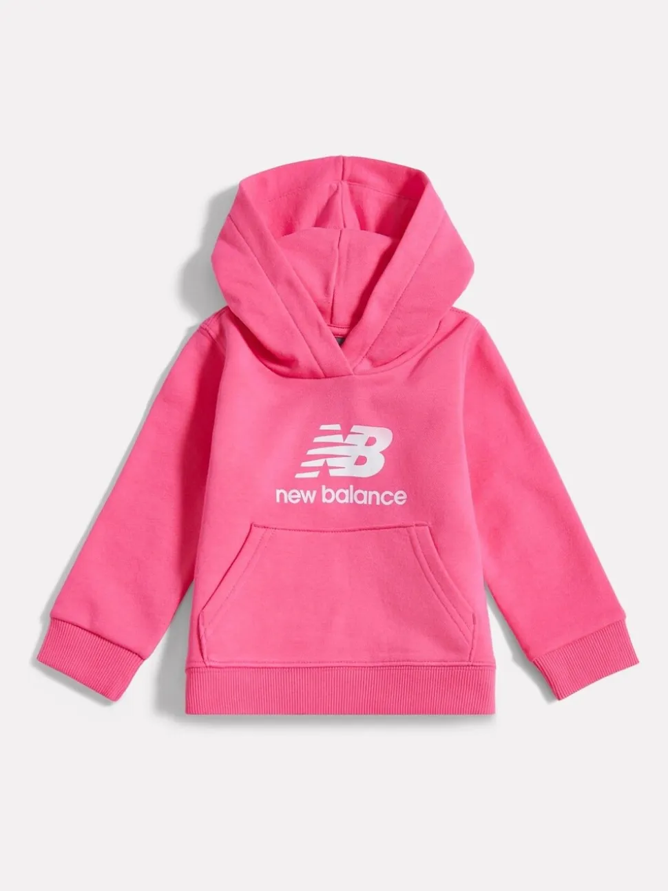 New Balance Pink Stacked Logo FT Hoodie