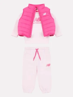 New Balance Red Baby Girls Sweatshirt Joggers & Gilet Set