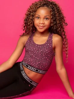 Pineapple Animal Girls Leopard Print Midi Crop Top