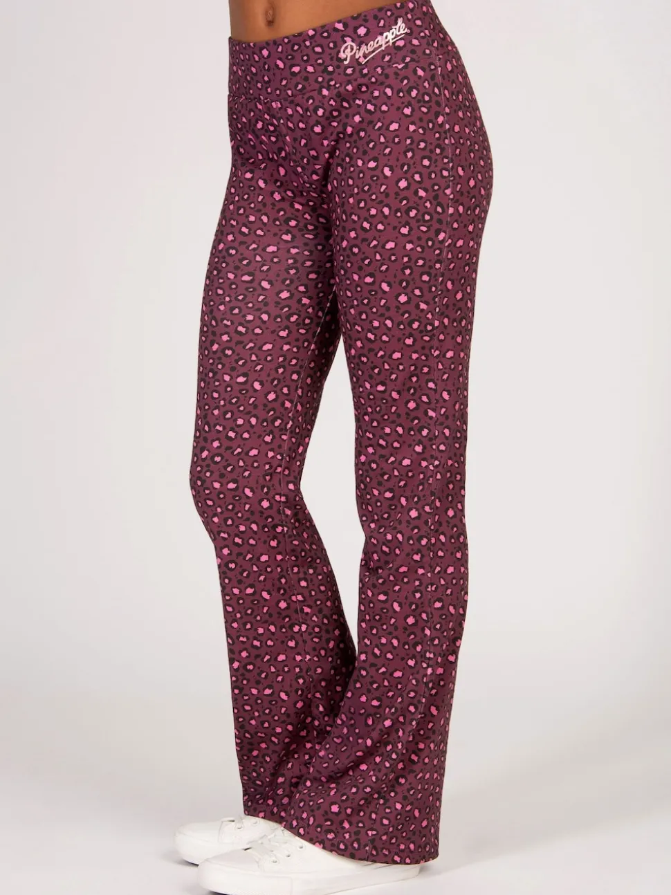 Pineapple Animal Girls Leopard Print Jersey Flare Trousers