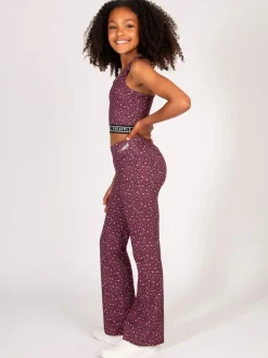 Pineapple Animal Girls Leopard Print Jersey Flare Trousers