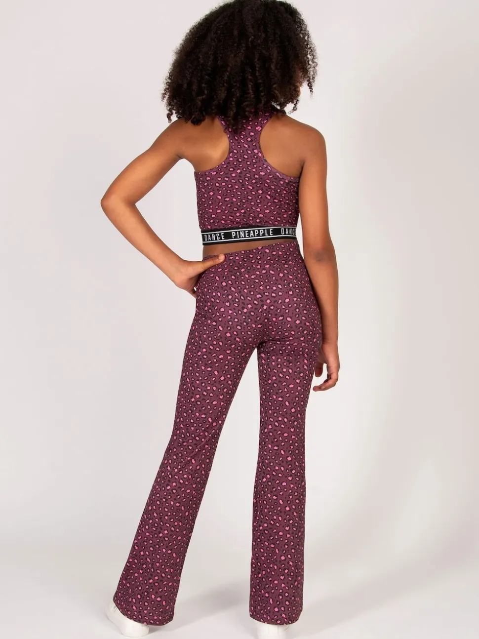 Pineapple Animal Girls Leopard Print Jersey Flare Trousers