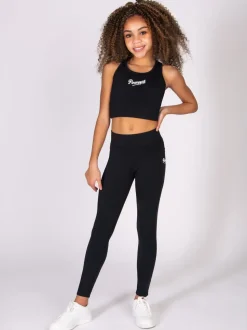 Pineapple Black Active Pocket Full Length Leggings
