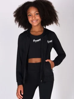 Pineapple Black Active Zip Through Hoodie