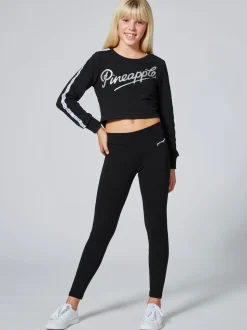 Pineapple Black Band Girls Leggings