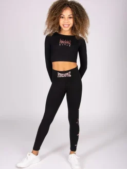 Pineapple Black Girls Raglan Long Sleeve Crop Top