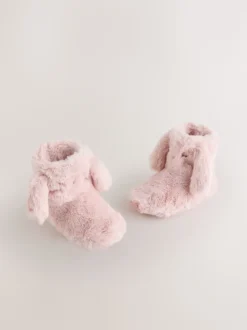 Pink Bunny Faux Fur Slipper Boots