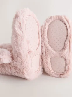 Pink Bunny Faux Fur Slipper Boots
