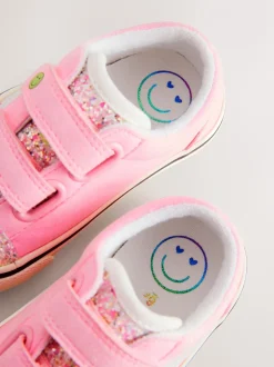 Pink Standard Fit (F) Touch Fastening Trainers