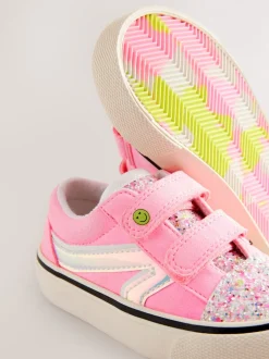 Pink Standard Fit (F) Touch Fastening Trainers